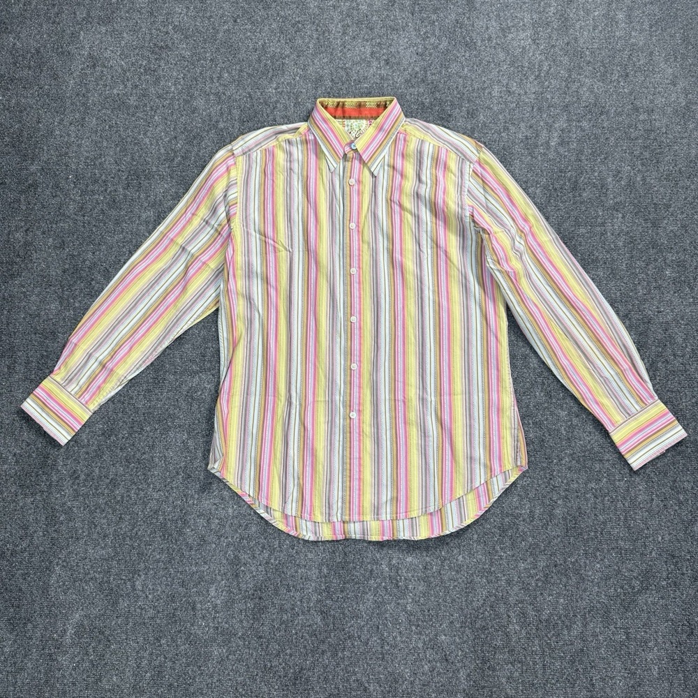 Robert Graham Men's L Knowledge Wisdom Truth Multicolor Stripe Button Shirt